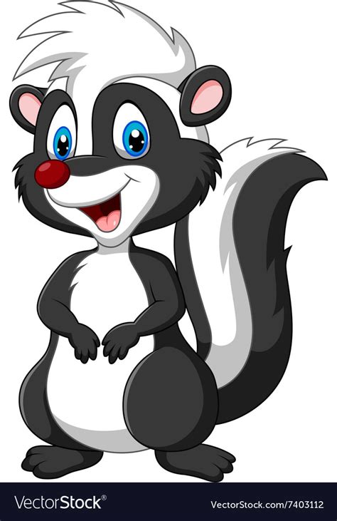 Cartoon skunk posing isolated on white background Vector Image