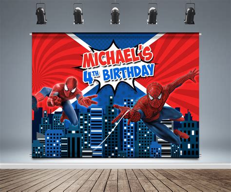 SPIDERMAN THEME PRINTABLE BACKDROP BANNER MARVEL SPIDER-MAN BIRTHDAY ...