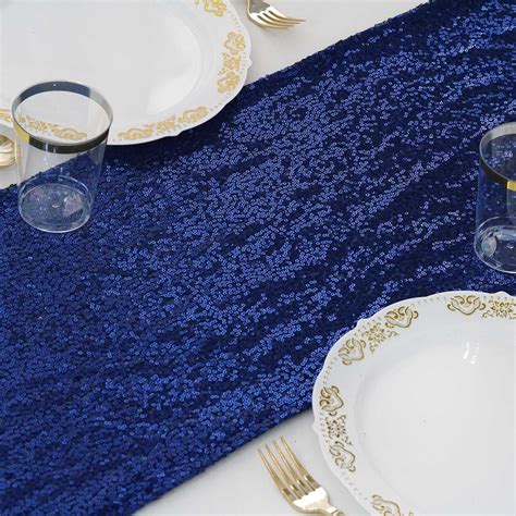 Efavormart Royal Blue Sequin Premium Table Runners For Weddings Birthday Banquets Decor Fit ...