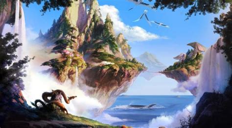 640x360 island, sea, sky 640x360 Resolution Wallpaper, HD Fantasy 4K ...