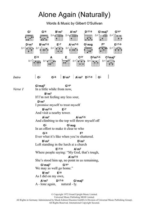 Alone Again (Naturally) by Gilbert O'Sullivan - Guitar Chords/Lyrics - Guitar Instructor