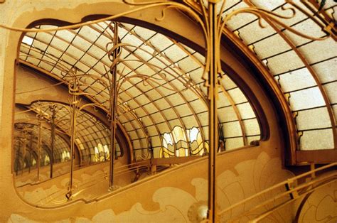 Horta Museum ceiling in Brussels, Belgium. I love this golden dream-like lighting, which ...