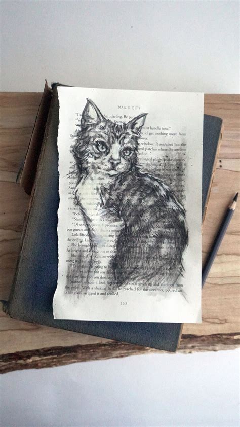 Original Charcoal Cat Portrait Charcoal Drawing Tabby Cat - Etsy