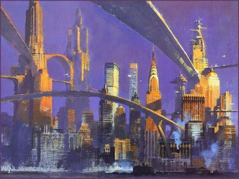 1970s Future Metropolis painting : RetroFuturism