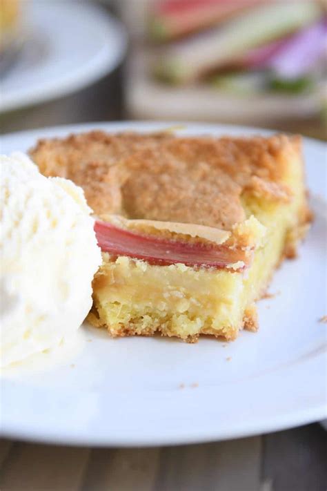 Rhubarb Custard Cake Recipe | Mel's Kitchen Cafe