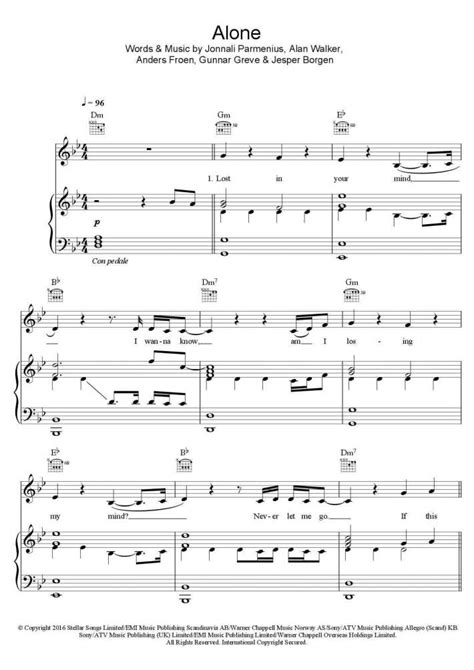 Alone Piano Sheet Music | OnlinePianist