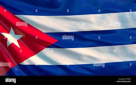 Cuba flag. Waving flag of Cuba. 3d illustration Stock Photo - Alamy