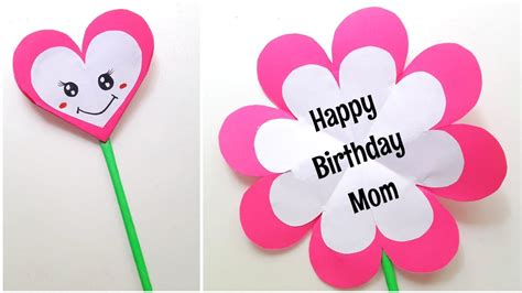 DIY : Cute Birthday Card Making For Mother • Happy Birthday Card For Mom • Mom's Birthday Card ...