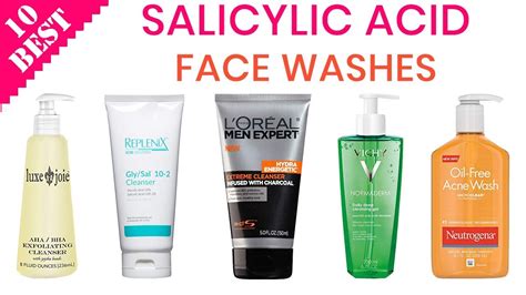 10 Best Salicylic Acid Face Washes for Acne | Best Cleanser for Oily Acne Prone Skin - YouTube