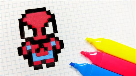 Handmade Pixel Art - How to draw Spiderman #pixelart - YouTube