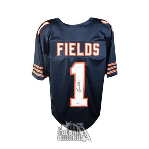 Justin Fields Autographed Chicago Custom Football Jersey - BAS COA | Steel City Collectibles