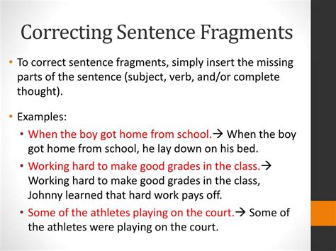 PPT - Sentence Fragments PowerPoint Presentation, free download - ID ...