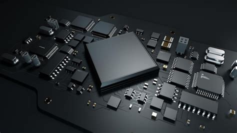 Premium Photo | Printed circuit board with chips 3D illustration on the topic of technology