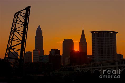 Cleveland Skyline At Sunrise I Photograph by Clarence Holmes