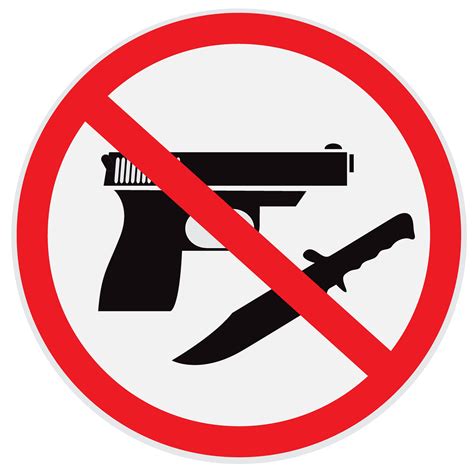 No weapon allowed, prohibited, sign | Illustrations ~ Creative Market