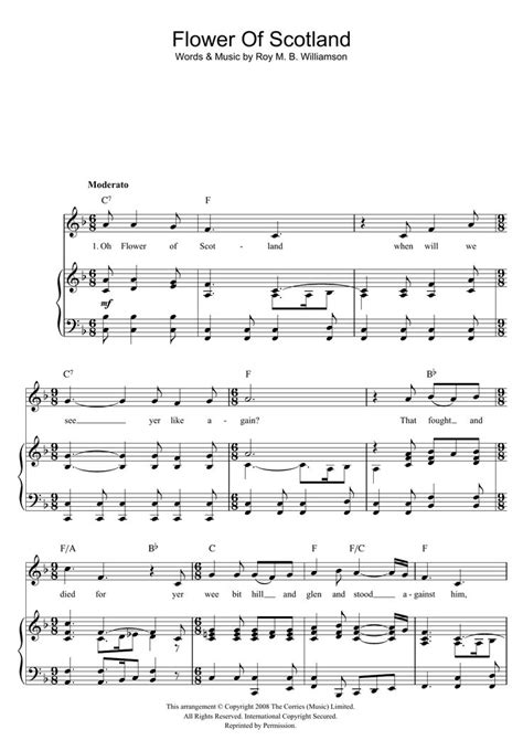 flower of scotland sheet music for piano