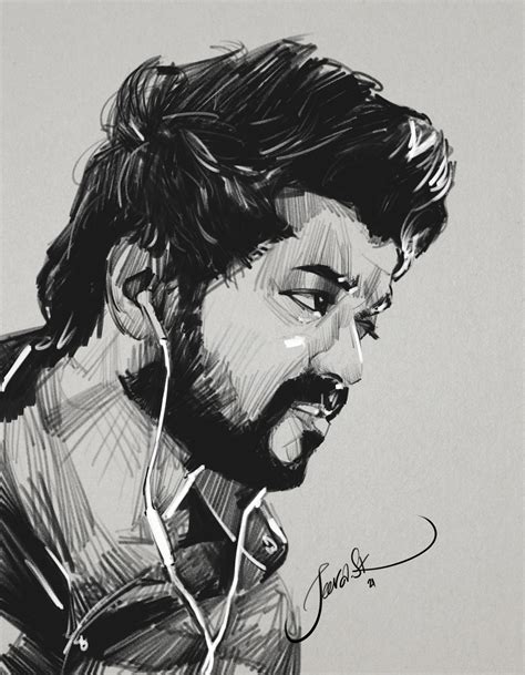 ArtStation Master Thalapathy Vijay Pencil Sketch 2022 #master #beast # ...