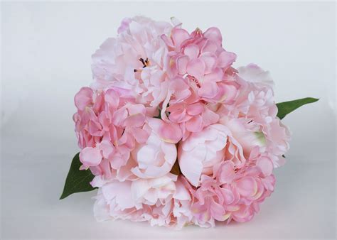 White Hydrangea And Pink Peony Bouquet
