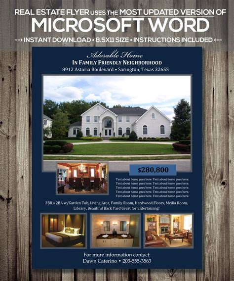 Free Real Estate Flyer Templates Word Customize And Edit The Logo, Headline, Content, Graphics ...