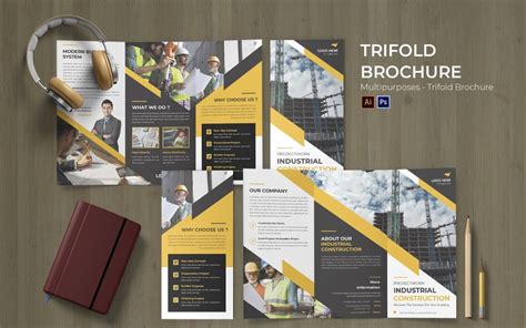 Construction Site Flyer Trifold Brochure - TemplateMonster