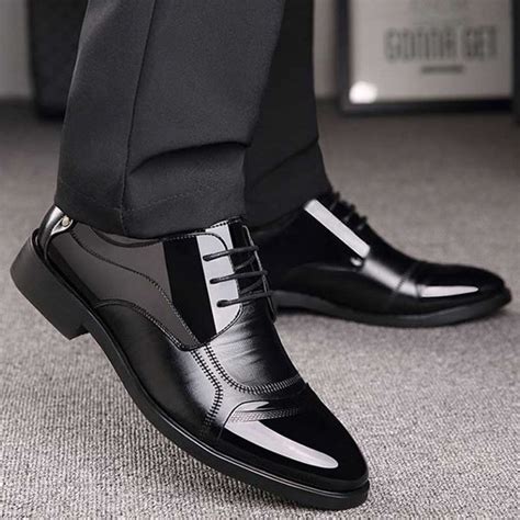 Luxury Business Oxford Leather Shoes Men Breathable Rubber Formal Dress ...