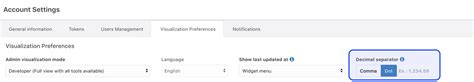 New general settings for Decimal Separator