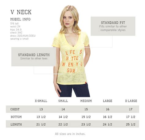Mens Xlt V Neck T Shirt Size Chart