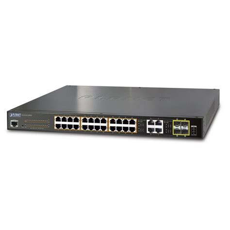 Planet 24-Port PoE Managed Gigabit Switch, 4x Combo TP/SFP Uplink, 802.at, 440W – Security ...