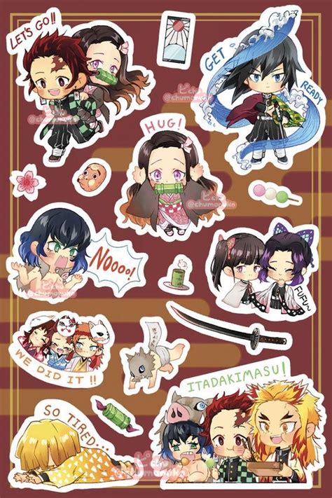 Demon Slayer (Kimetsu no Yaiba) Sticker Sheet | Anime printables, Anime ...