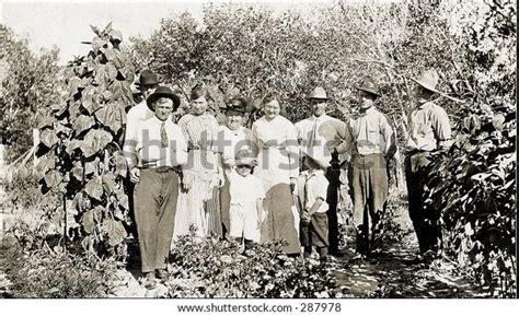 Vintage Photo Farmer Family Portrait Stock Photo (Edit Now) 287978