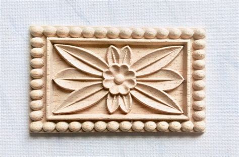 Rosette applique, flower applique, rectangular rosette, furniture ...