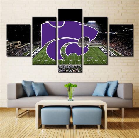 Kansas State Wildcats Stadium – Sport 5 Panel Canvas Art Wall Decor ...