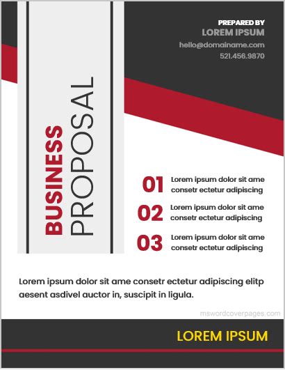 Business Proposal Cover Page Templates (Word) | MS Word Cover Page ...