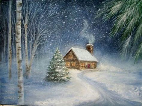 Silent night | Winter scene paintings, Winter landscape painting ...