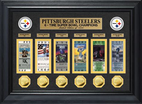 Highland Mint Pittsburgh Steelers 6 Time Super Bowl Champions Deluxe ...