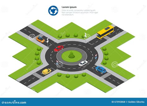 Cars On The Roundabout Cartoon Vector | CartoonDealer.com #78617511