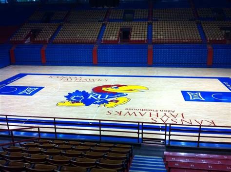 Sneak peek of new court design in Allen Fieldhouse : r/CollegeBasketball