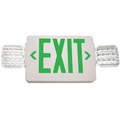 Barron Lighting GVLED-U-WH-EL90 Dual Voltage Combination Exit Sign And ...