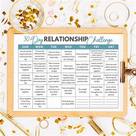 Free Printable 30 Day Relationship Challenge to Put Love First