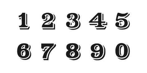 Premium Vector | Number font Font of numbers in classical style with ...