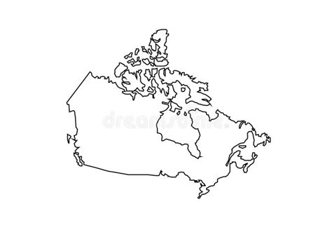 Canada Outline Map National Borders Country Shape Stock Vector ...