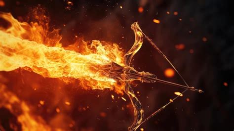 Premium AI Image | Flaming archery arrow just before hitting the target