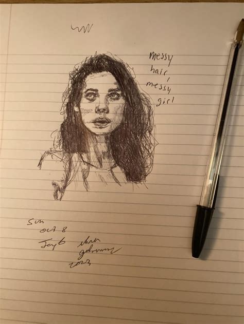 messy hair, messy girl : r/sketches