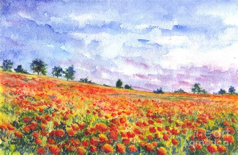 Poppy Field Painting by Carol Wisniewski