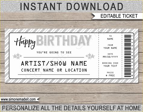 Concert Ticket Template Free Of 12 Concert Ticket Invitation Template ...