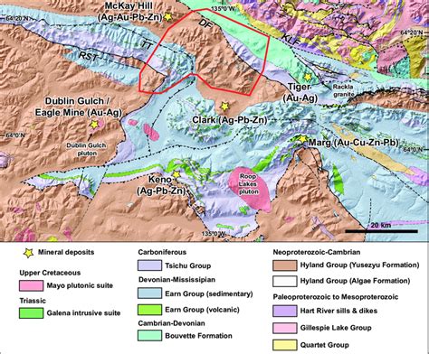 Geological map of Paleoproterozoic to Carboniferous sedimentary rocks ...