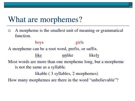 What is a morpheme | Root words, Prefixes, Words