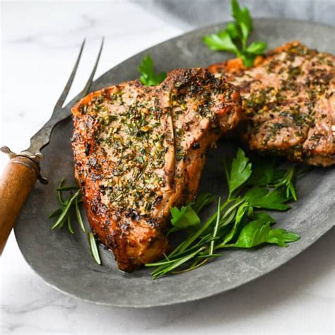 Grilled Veal Chops with Garlic Herb Crust | Garlic & Zest