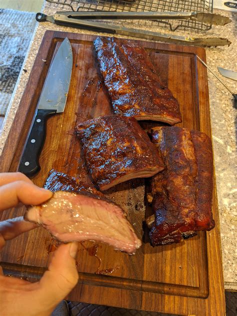 My first pork ribs on my pellet grill instead of my charcoal grill. I am so happy I upgraded ...