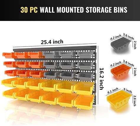 Garage Organizer Bins 30PC Wall Mount Storage Small Parts - Etsy